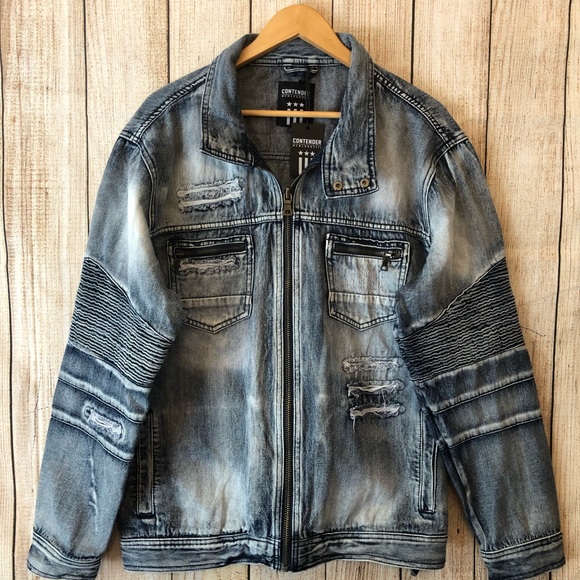 mens denim jacket with zipper front